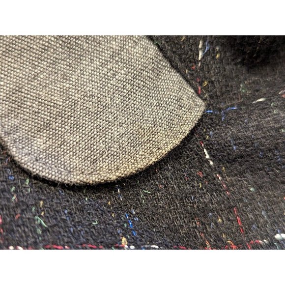 Vintage 80s Jacket Sally Von Werlhof Black Gray Wool Blend Floral Tweed Size M - Picture 10 of 10